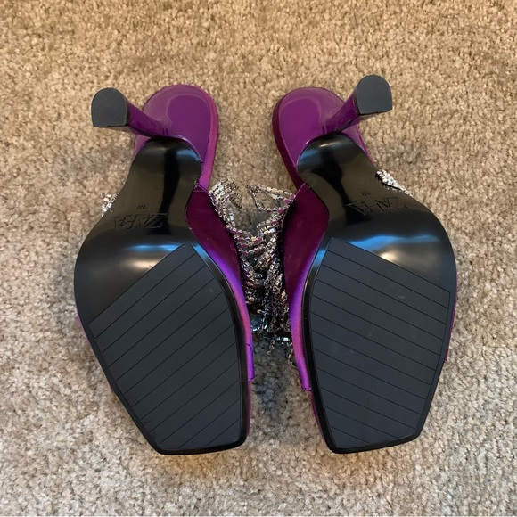 New Zara Purple Sparkly Rhinestone Heeled Sandals 3800/810 Size 6.5 7.5 8 9 - Picture 11 of 12